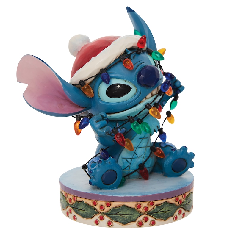 Disney Traditions Stitch Tangled In Lights Figurine