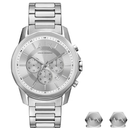 Armani Exchange Stainless Steel Watch & Cufflinks Gift Set