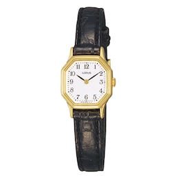 Lorus Ladies' Black Leather Strap Watch