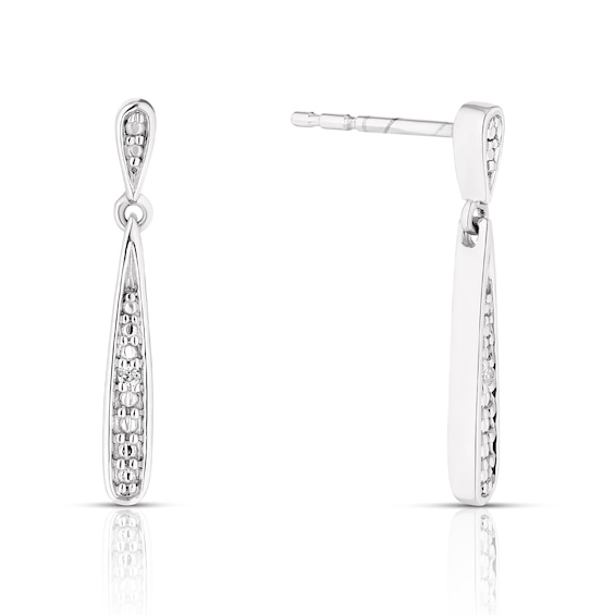 Sterling Silver Diamond Drop Earrings