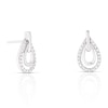 Sterling Silver Diamond Pear Stud Earrings