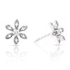 Thumbnail Image 1 of Sterling Silver Diamond Flower Stud Earrings