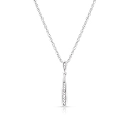 Sterling Silver Diamond Drop Pendant