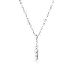 Sterling Silver Diamond Drop Pendant
