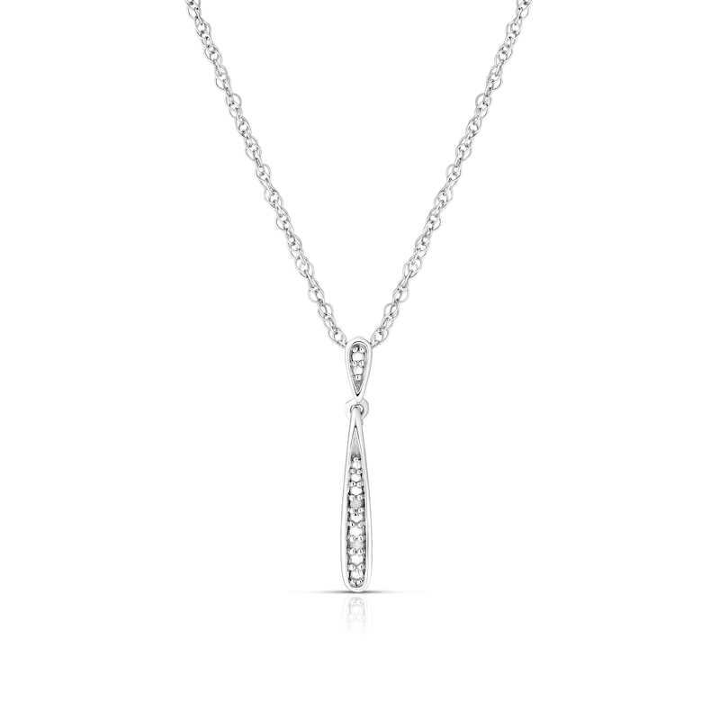 Sterling Silver Diamond Drop Pendant