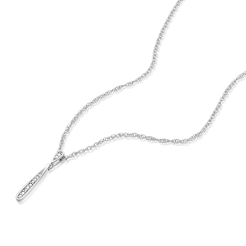 Sterling Silver Diamond Drop Pendant