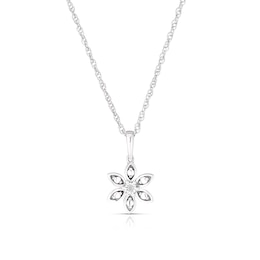 Sterling Silver Diamond Flower Pendant