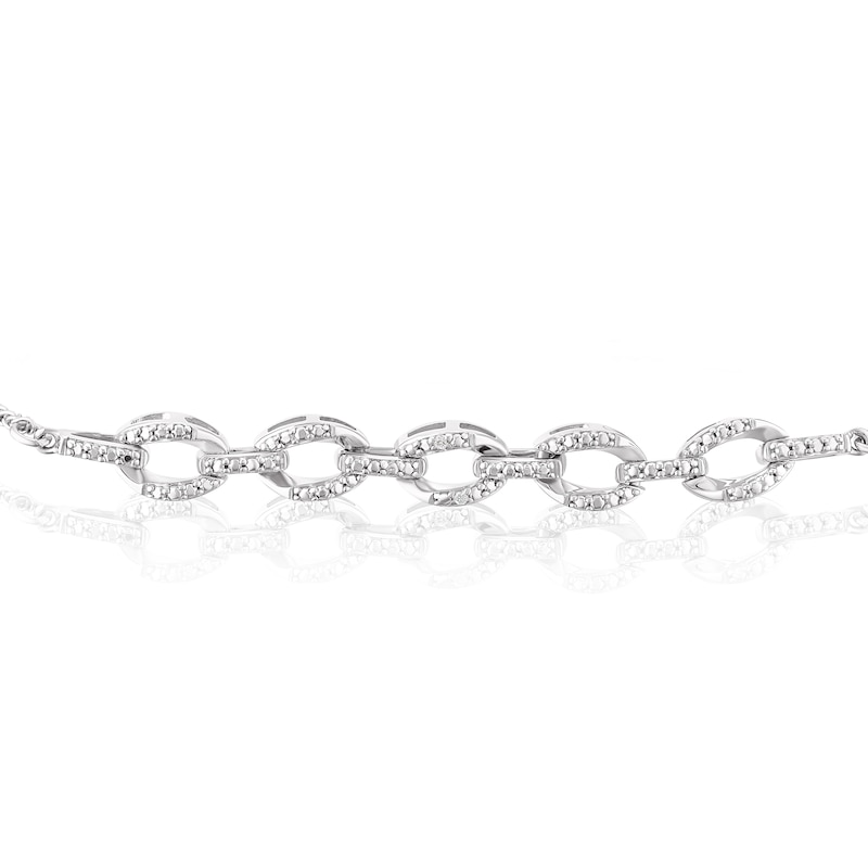 Sterling Silver Diamond Chain Bolo Bracelet