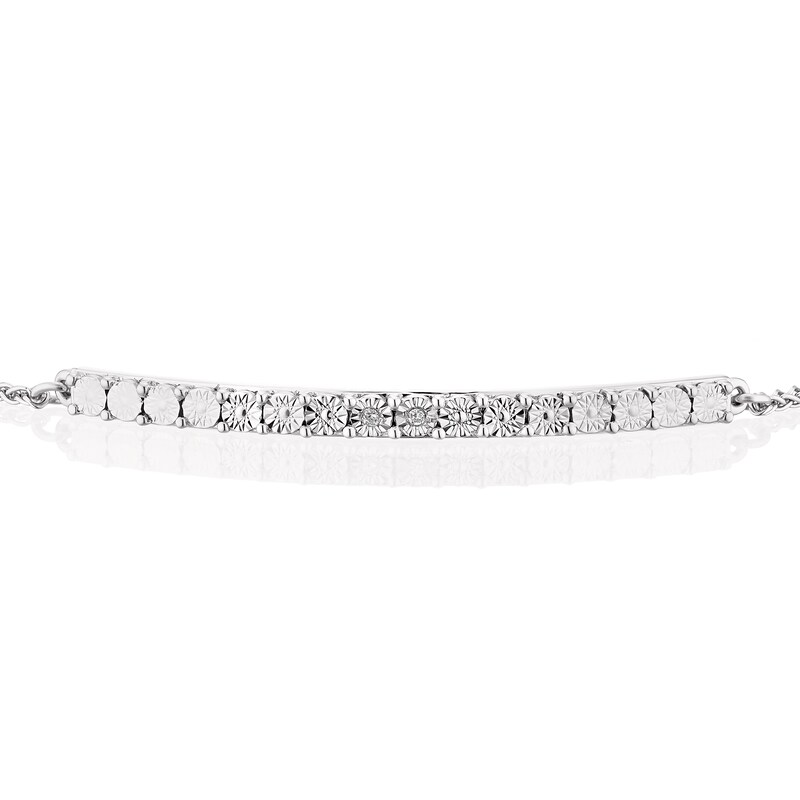 Sterling Silver Diamond Bolo Tennis Bracelet