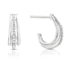 Thumbnail Image 0 of Sterling Silver Diamond 3 Layer Hoop Earrings