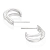 Thumbnail Image 1 of Sterling Silver Diamond 3 Layer Hoop Earrings