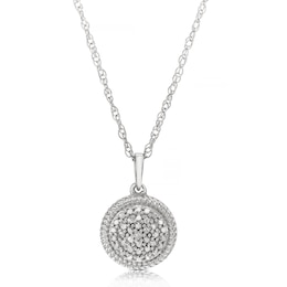 Sterling Silver Diamond Circle Pendant Necklace