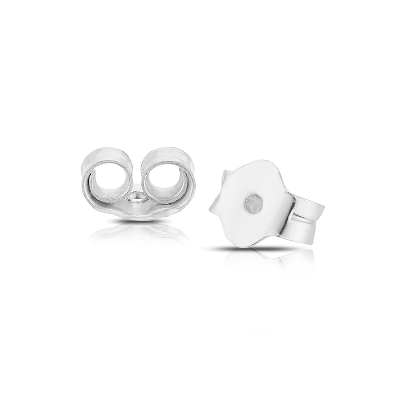 Main Image 2 of Sterling Silver Diamond Clover Stud Earrings
