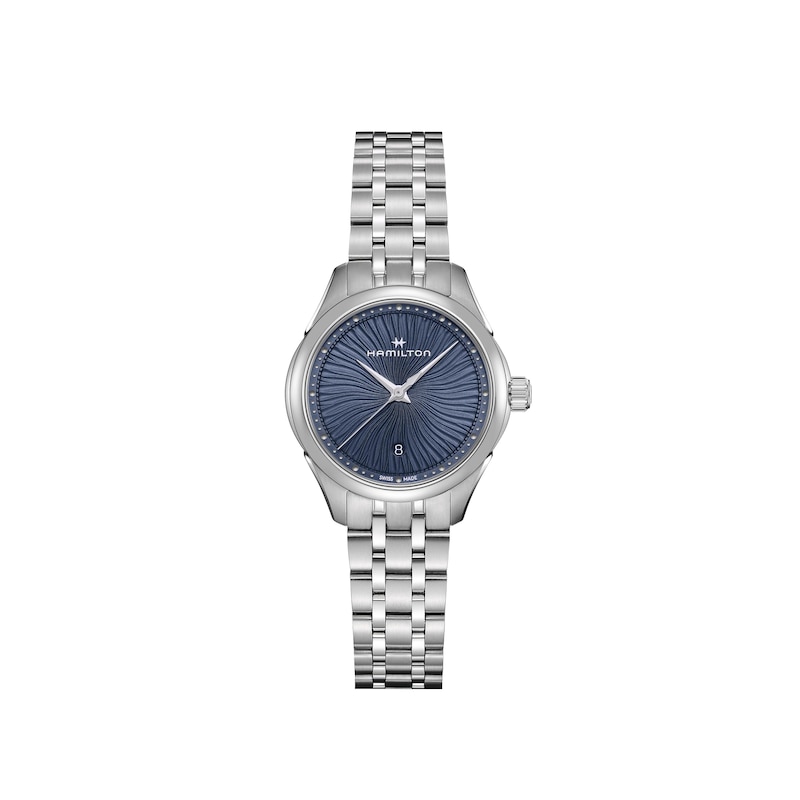 Hamilton Jazzmaster Lady Quartz Blue Textured Dial Stainless Steel Watch