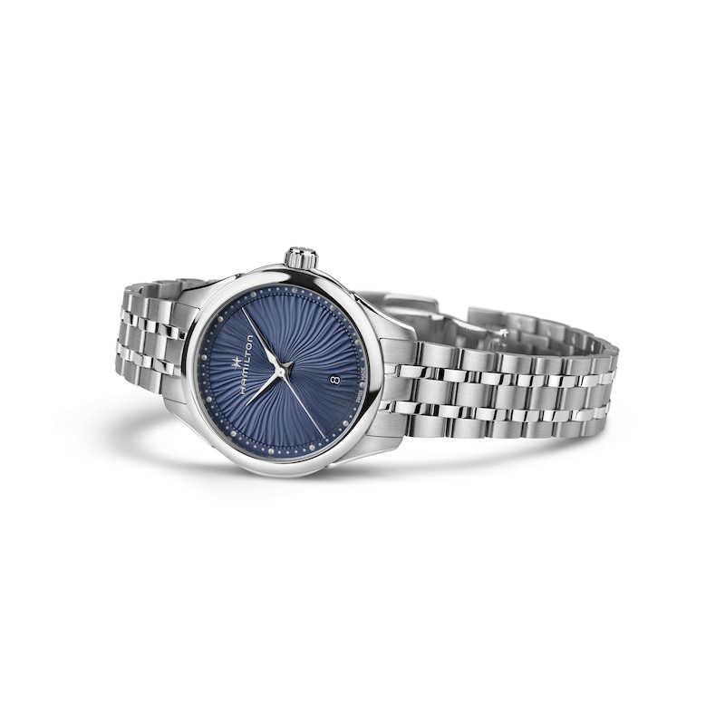 Hamilton Jazzmaster Lady Quartz Blue Textured Dial Stainless Steel Watch