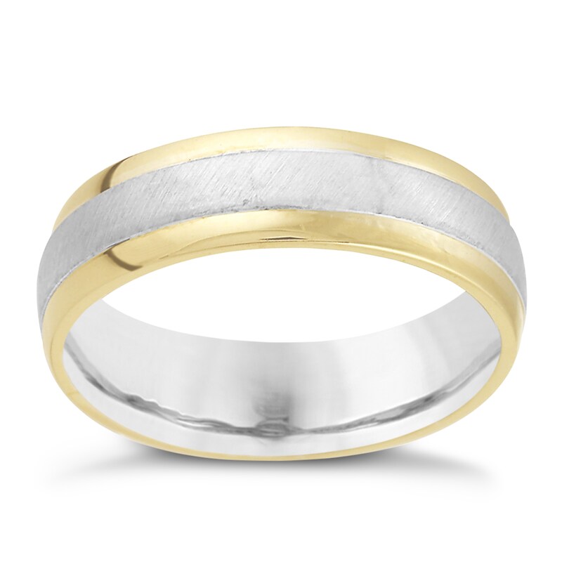 Men's 9ct Gold and Sterling Silver 6mm Ring