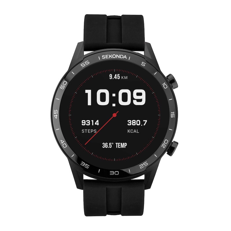 Main Image 1 of Sekonda Active Black Silicone Strap Smart Watch