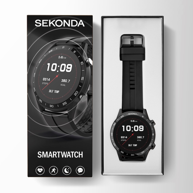 Main Image 4 of Sekonda Active Black Silicone Strap Smart Watch