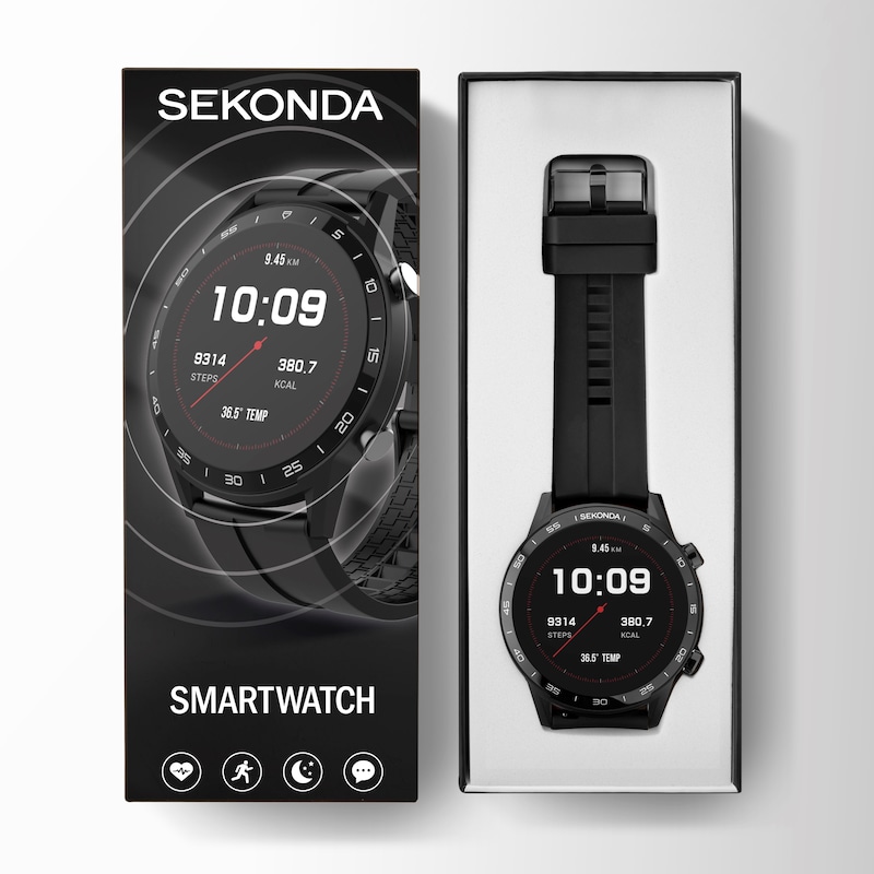 Sekonda Active Black Silicone Strap Smart Watch