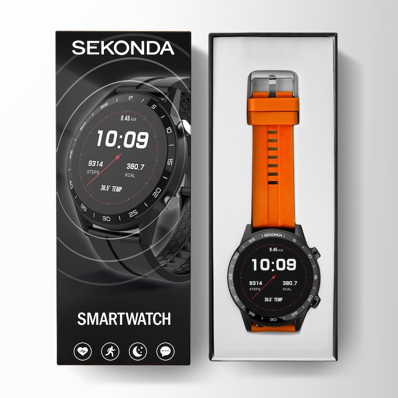 Main Image 4 of Sekonda Active Orange Silicone Strap Smart Watch