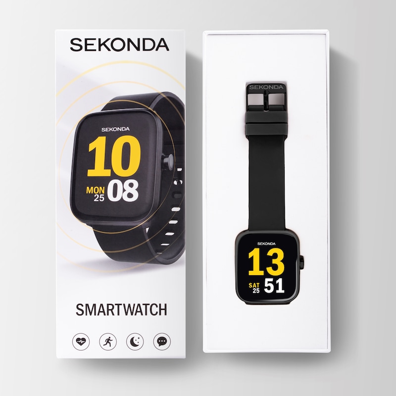Main Image 4 of Sekonda Motion Black Silicone Strap Smart Watch