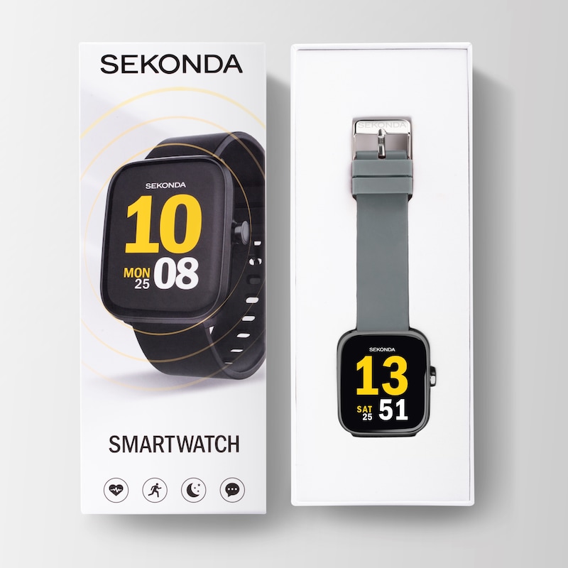 Main Image 4 of Sekonda Motion Grey Silicone Strap Smart Watch