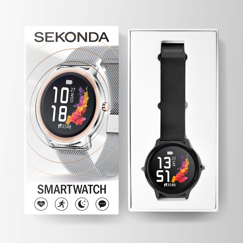 Main Image 4 of Sekonda Flex Black Stainless Steel Bracelet Smart Watch