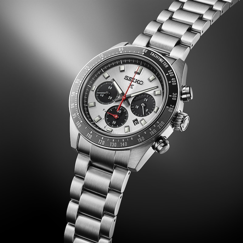 Seiko Prospex Speedtimer ‘Go Large’ Solar Silver Dial Chronograph Watch