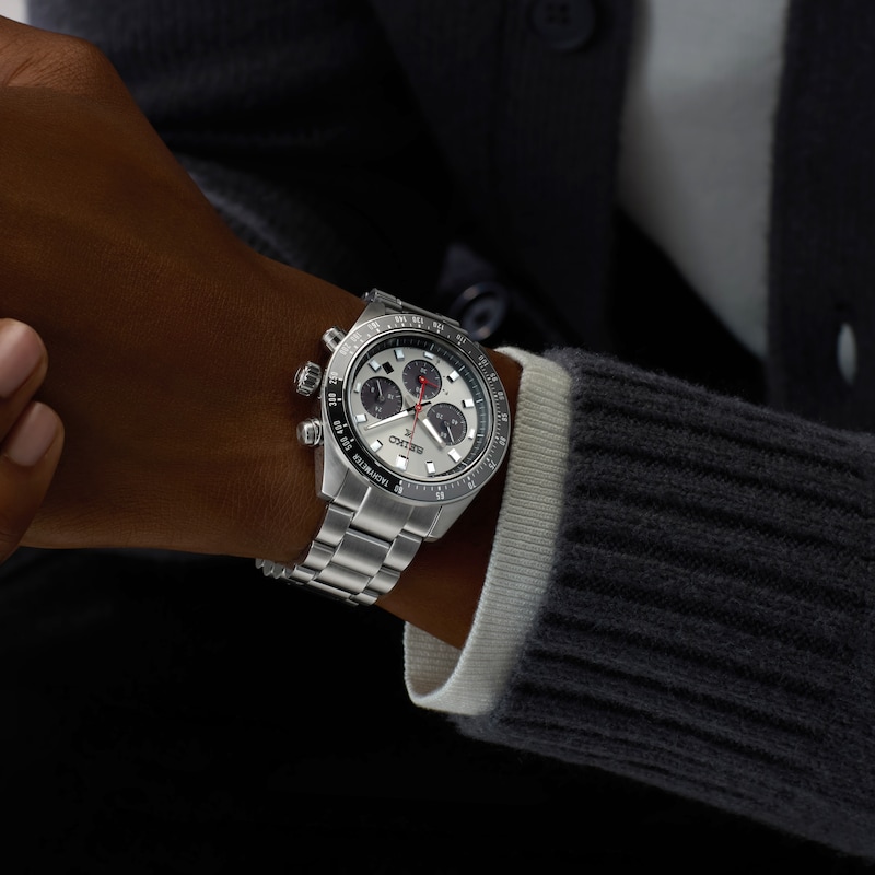 Main Image 7 of Seiko Prospex Speedtimer ‘Go Large’ Solar Silver Dial Chronograph Watch