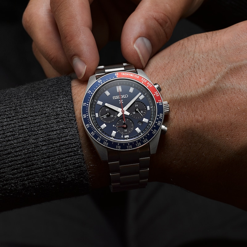 Main Image 3 of Seiko Prospex Speedtimer ‘Go Large’ Solar Blue Dial Chronograph Watch