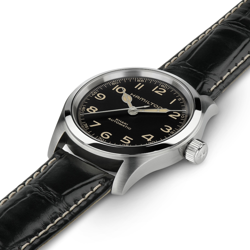 Main Image 3 of Hamilton Khaki Field Murph 38mm Black Leather Strap Watch