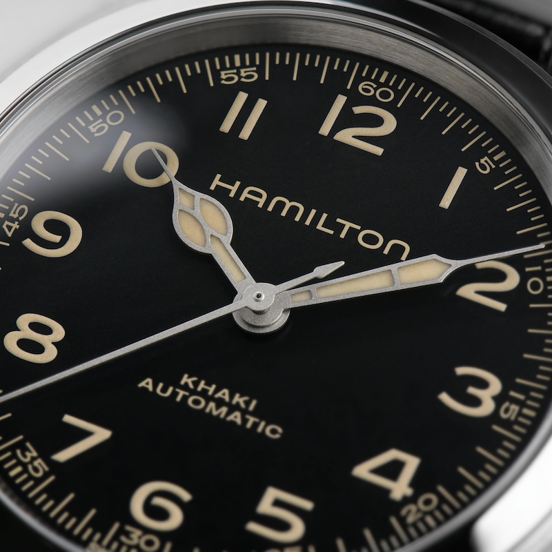 Hamilton Khaki Field Murph 38mm Black Leather Strap Watch