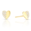 Thumbnail Image 0 of Sterling Silver & 18ct Gold Plated Vermeil Half Pavé Heart Stud Earrings