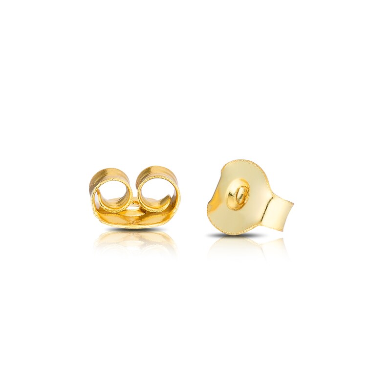Main Image 2 of Sterling Silver & 18ct Gold Plated Vermeil Half Pavé Heart Stud Earrings
