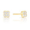 Thumbnail Image 1 of Sterling Silver & 18ct Gold Plated Vermeil CZ Flower Stud Earrings