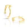 Thumbnail Image 1 of Gold Plated Sterling Silver & White Hoop Earrings