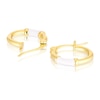 Thumbnail Image 1 of Gold Plated Silver & White Hoop Earrings