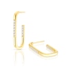 Thumbnail Image 1 of Gold Plated Sterling Silver Cubic Zirconia J Shaped Hoop Earrings