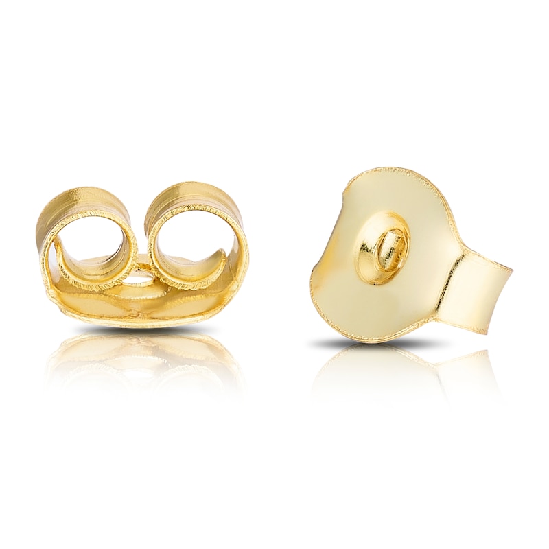 Main Image 2 of Gold Plated Sterling Silver Cubic Zirconia J Shaped Hoop Earrings