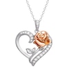 Thumbnail Image 0 of Disney Beauty & The Beast Sterling Silver CZ Heart Pendant