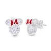 Thumbnail Image 1 of Disney Minnie Mouse Silver & Red Enamel CZ Stud Earrings