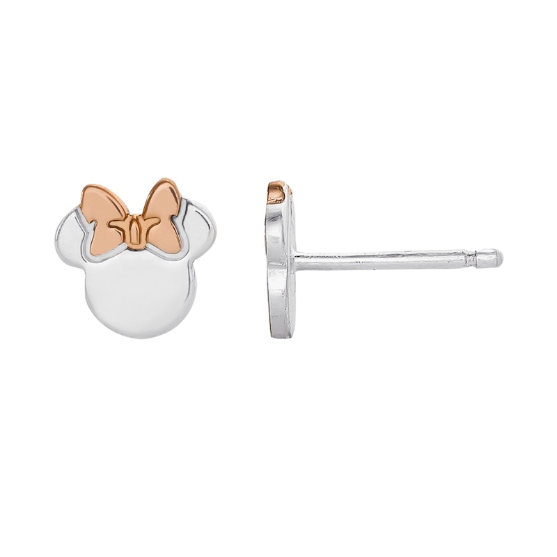 Main Image 2 of Disney Minnie Mouse Sterling Silver & Rose Gold Plated Stud Earrings