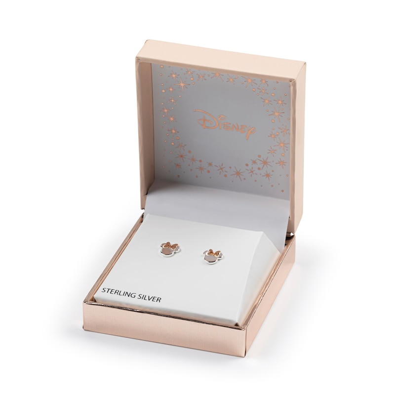 Main Image 3 of Disney Minnie Mouse Sterling Silver & Rose Gold Plated Stud Earrings