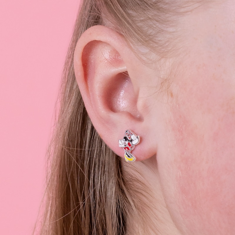 Main Image 4 of Disney Mickey & Minnie Kiss Sterling Silver & Enamel Stud Earrings