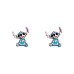 Disney Lilo & Stitch Sterling Silver Blue Enamel Earrings