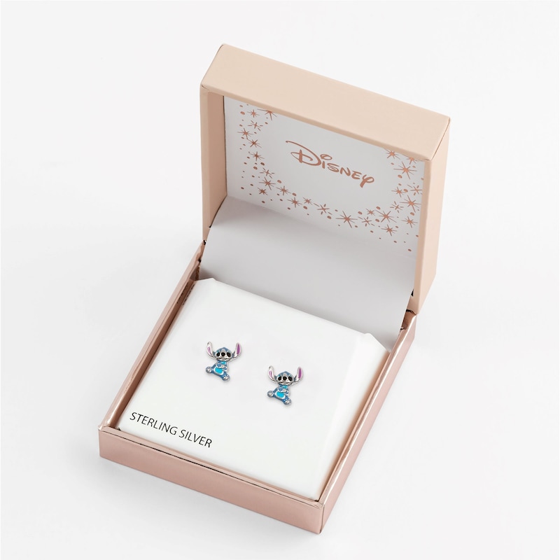 Main Image 2 of Disney Lilo & Stitch Sterling Silver Blue Enamel Earrings