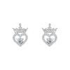 Thumbnail Image 1 of Disney Sterling Silver Cubic Zirconia Crown & Heart Earrings