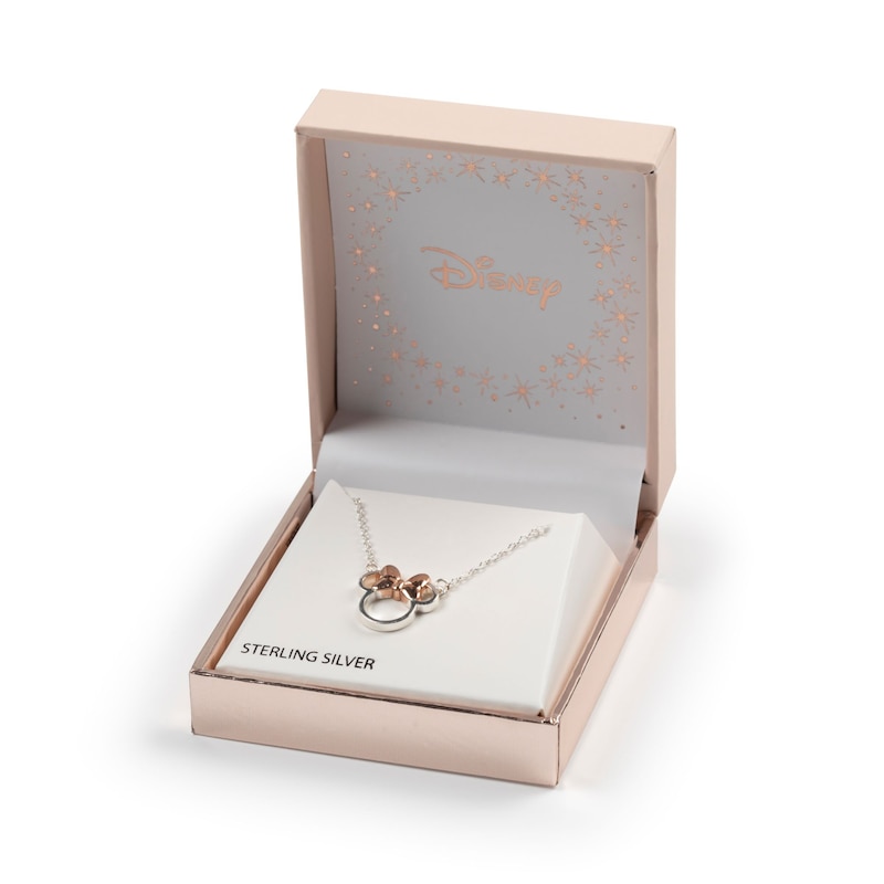 Main Image 2 of Disney Sterling Silver & Rose Gold Plated Minnie Mouse Necklace
