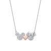 Thumbnail Image 3 of Disney Sterling Silver CZ Pavé Mickey & Minnie Mouse Heart Necklace