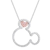 Thumbnail Image 1 of Disney Sterling Silver Pink Crystal Minnie Mouse Pendant